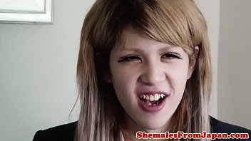 Japanese tranny facialized after analfucking